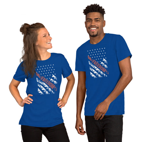 Freedom American Flag Grunge Style Military Patriotic Pro America Graphic t-shirt - Mainstream Freedom